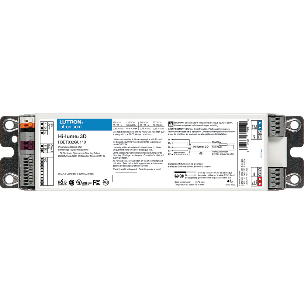 LTN H3DT832GU110 HI-LUME 1-32W T8 120 240 277 DIMMING BALLAST. 3