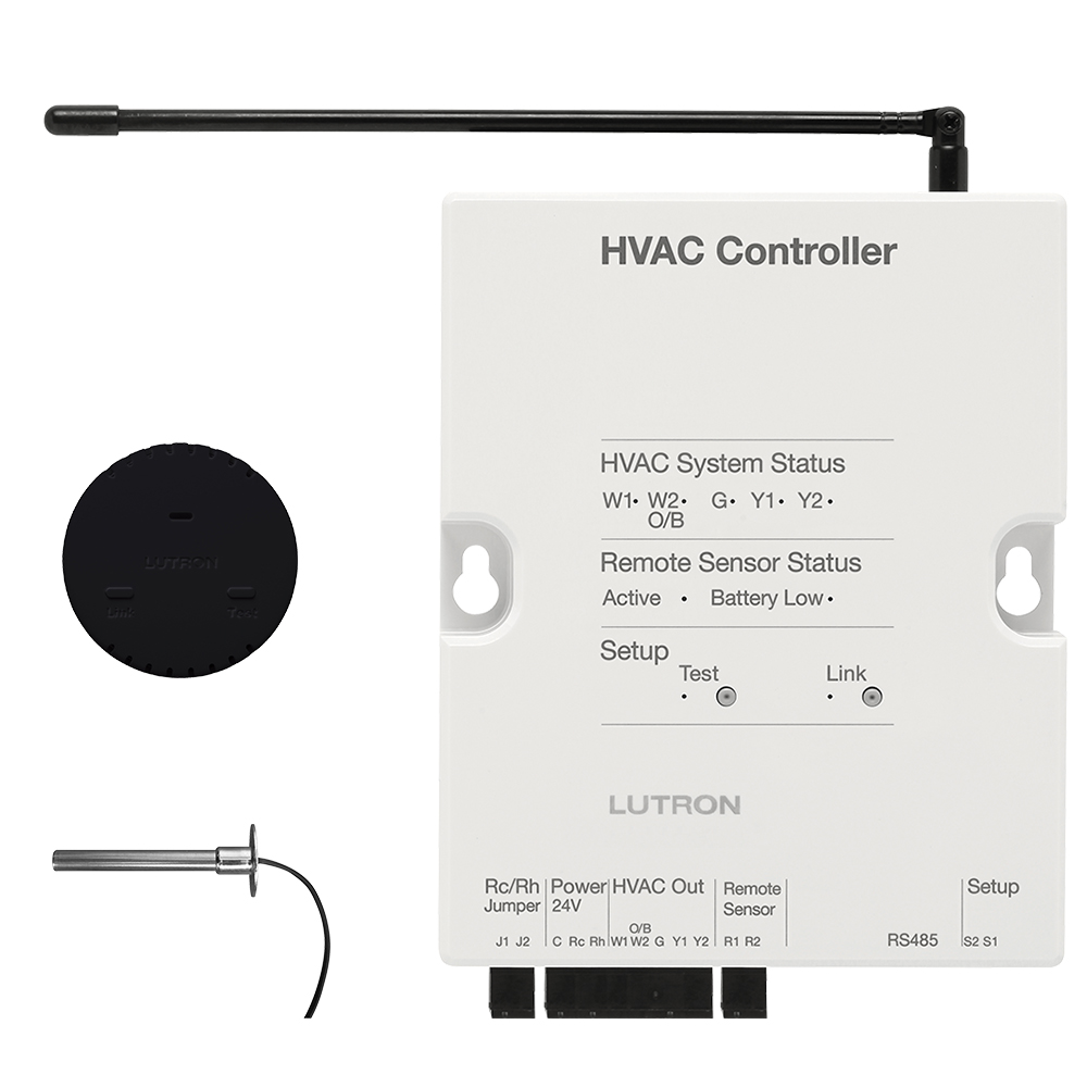 Lutron LR-HVAC-PKG-WH Electric HVAC Controller And Temperature Sensor 30-ft  1-Amp at 24-Volt AC Resistive 0.1-Amp at 24-Volt AC Inductive 3-Volt DC  White