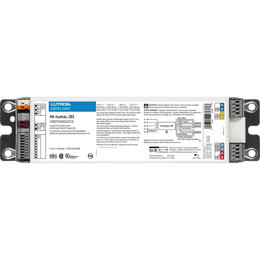 LUT H3DT540GU310 HI-LUME 3D BALLAST T5 BIAX 40W 3 LAMP