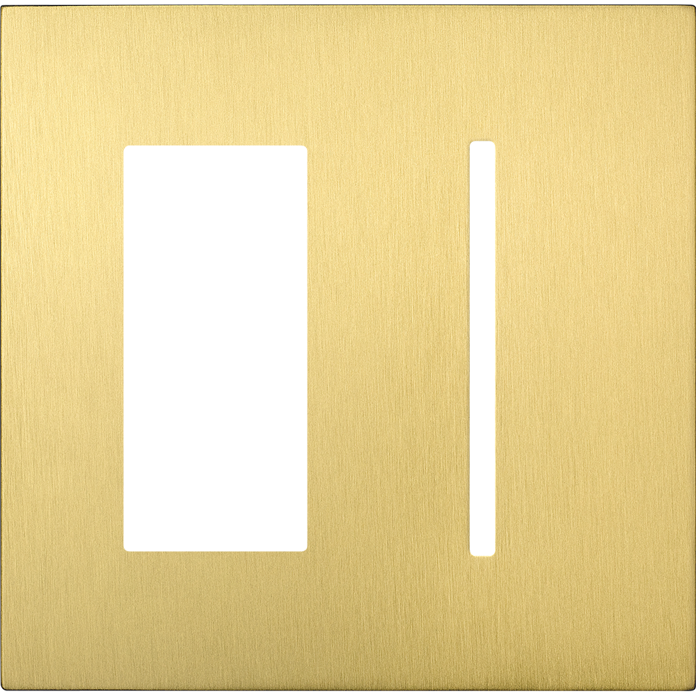 LUTR LWT-TG-SB NEW ARCH WALLPLATE 1ACC/1GRK T STN BRSS
