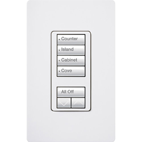LUTR RRD-W4S-WH RA2 4S WALL KEYPAD WHITE