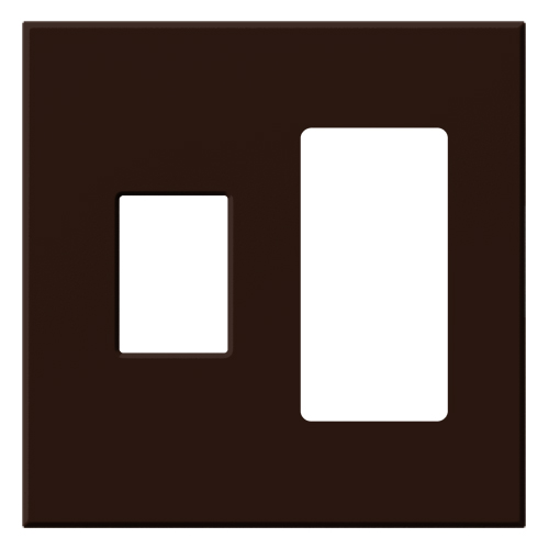 VAREO WALLPLATE 2GNG CONT/RCPT BROWN