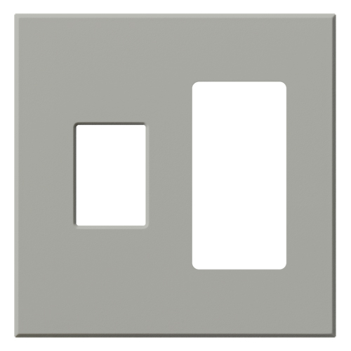 VAREO WALLPLATE 2GNG CONT/RCPT GRAY