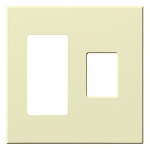 VAREO WALLPLATE 2GNG RCPT/CONT ALMOND